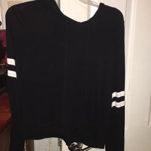 Black and white shirt with hood